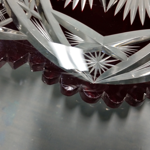 Vtg bohemian crystal oblong dish - Picture 8 of 13